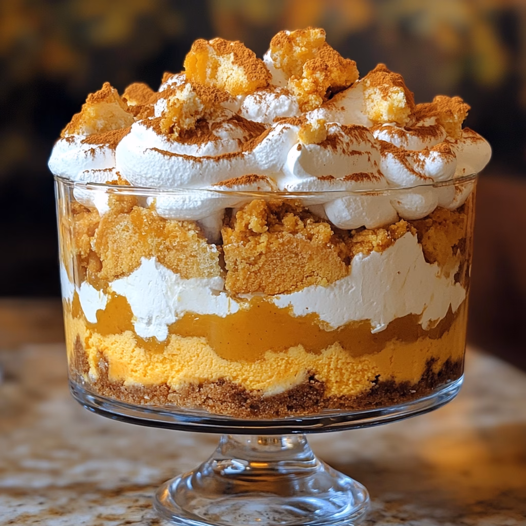 Indulge in this Easy Pumpkin Cheesecake Trifle! Perfect for fall, this delightful dessert combines creamy pumpkin cheesecake layers with crunchy gingersnap cookies. It's a quick, no-bake treat that will impress your guests and satisfy your sweet tooth. Ready to try this delicious recipe? Save this pin to enjoy a taste of autumn!
