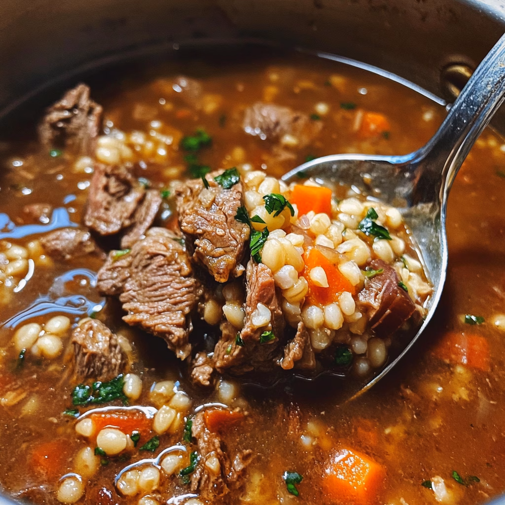 Warm up with this hearty Beef and Barley Soup! Packed with protein from beef and nutritious barley, it’s perfect for chilly days. Easy to make, this comforting recipe will nourish your body and soul. Save this pin and try it today for a delicious family meal!