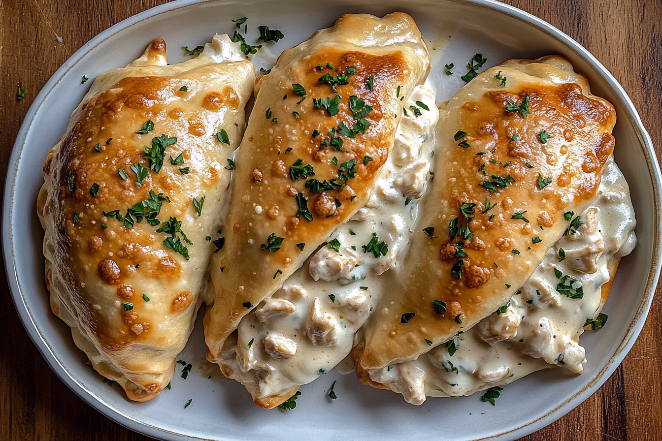 Ready for a delicious twist on a classic? These Chicken Alfredo Air Fryer Calzones are packed with creamy Alfredo sauce, tender chicken, and gooey cheese. Perfect for a quick dinner or a fun snack, they'll satisfy your cravings anytime. Save this recipe for a tasty meal the whole family will love!
