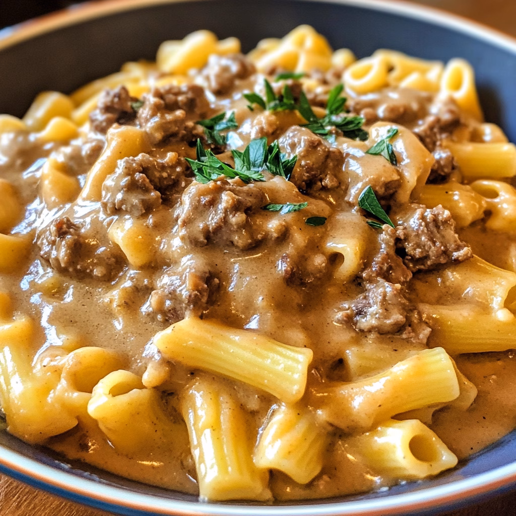 Indulge in this Creamy Slow Cooker Beef Pasta recipe! It's an easy, flavorful meal perfect for busy nights. Enjoy tender beef and creamy sauce all in one dish. Try this hassle-free recipe today! Save this pin for your next family dinner!