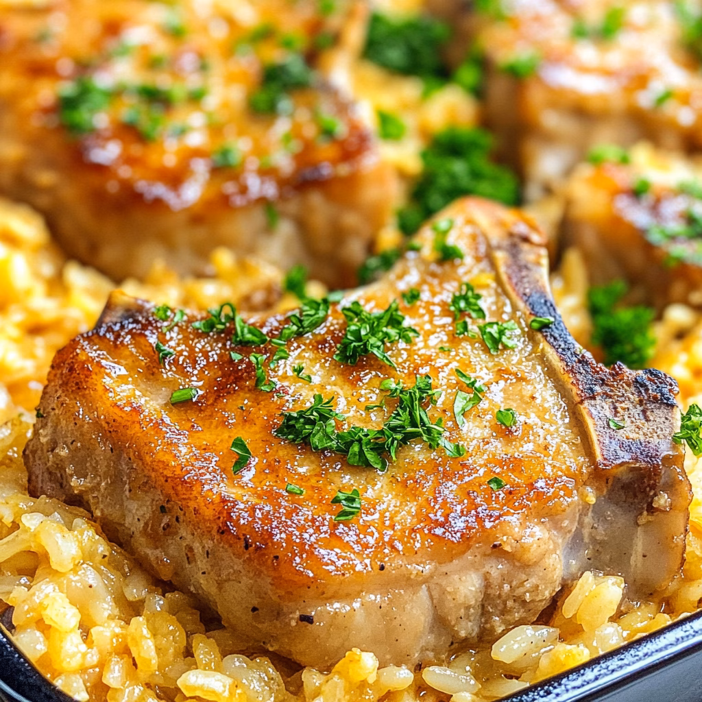 Satisfy your dinner cravings with this comforting Pork Chops & Rice Casserole! This easy one-pan meal features tender pork chops, savory rice, and a creamy sauce that brings everything together. Perfect for busy weeknights or family gatherings, save this recipe for a hearty and delicious dish that everyone will love!