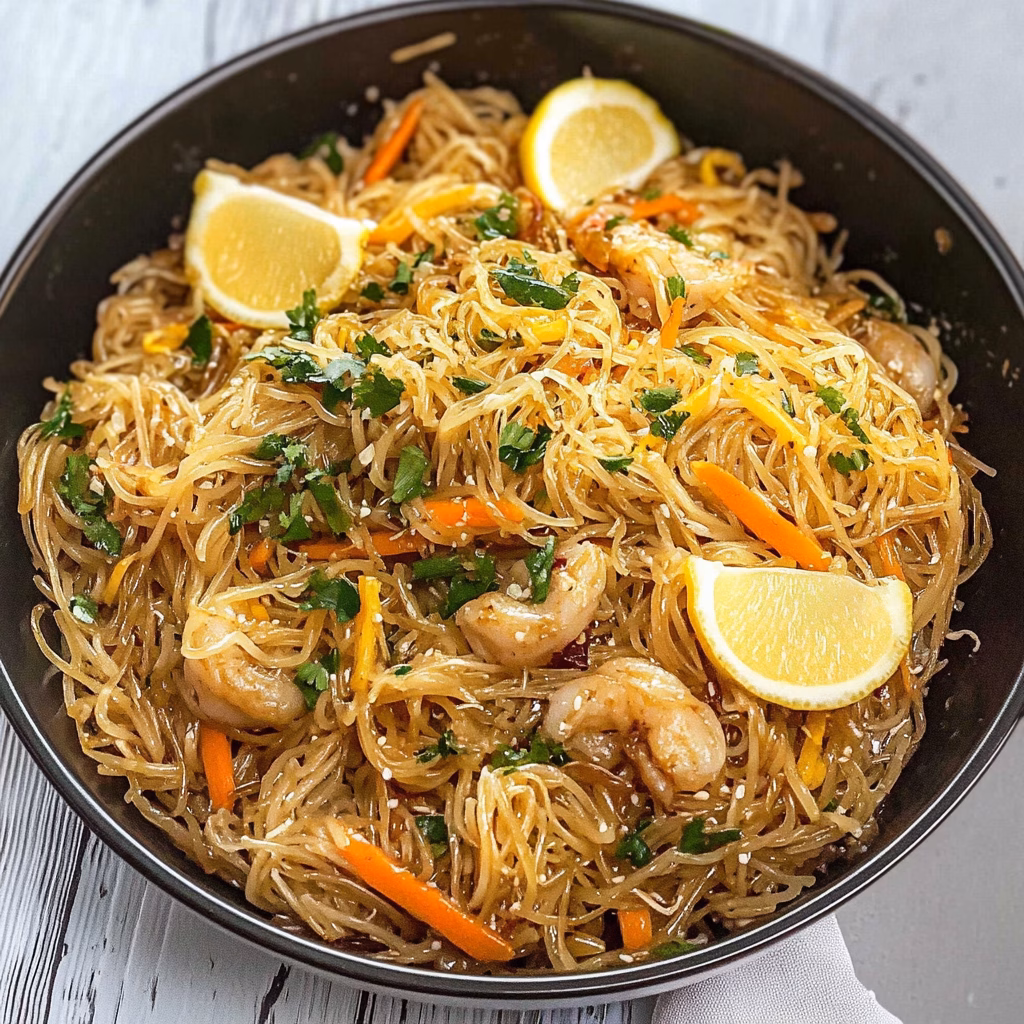 Savor the delightful flavors of Filipino Pancit, a stir-fried noodle dish that brings people together! Packed with fresh veggies, tender meat, and a savory sauce, this dish is perfect for celebrations or a cozy dinner. Don't miss out on making this crowd-pleaser! Save this recipe for your next gathering or family meal!
