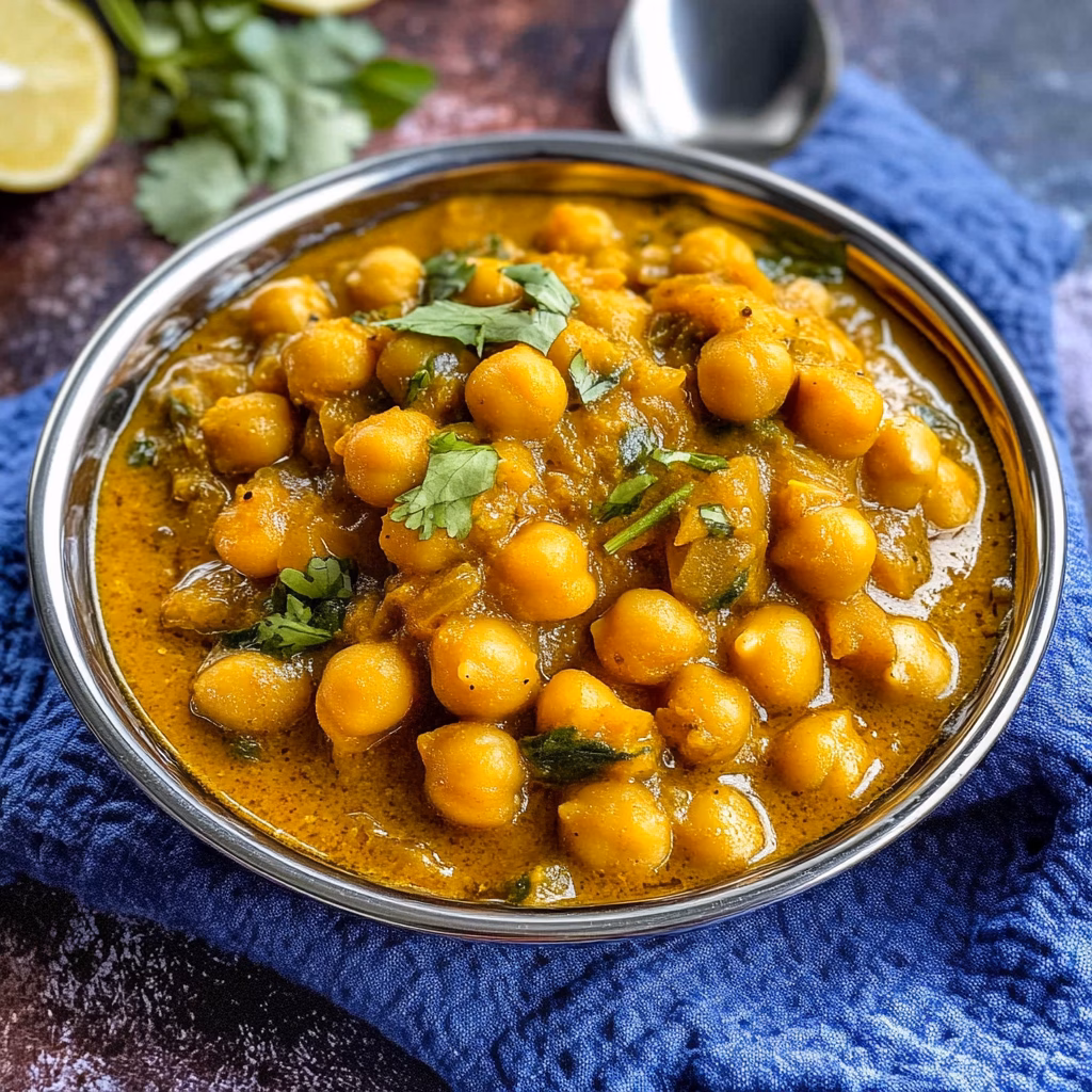 Looking for a comforting meal? This Chickpea Curry is creamy, packed with flavor, and comes together in no time! Made with tender chickpeas, aromatic spices, and coconut milk, it's perfect for a cozy dinner or meal prep. Save this easy recipe for a quick weeknight dinner or a special gathering! Your family will love it!