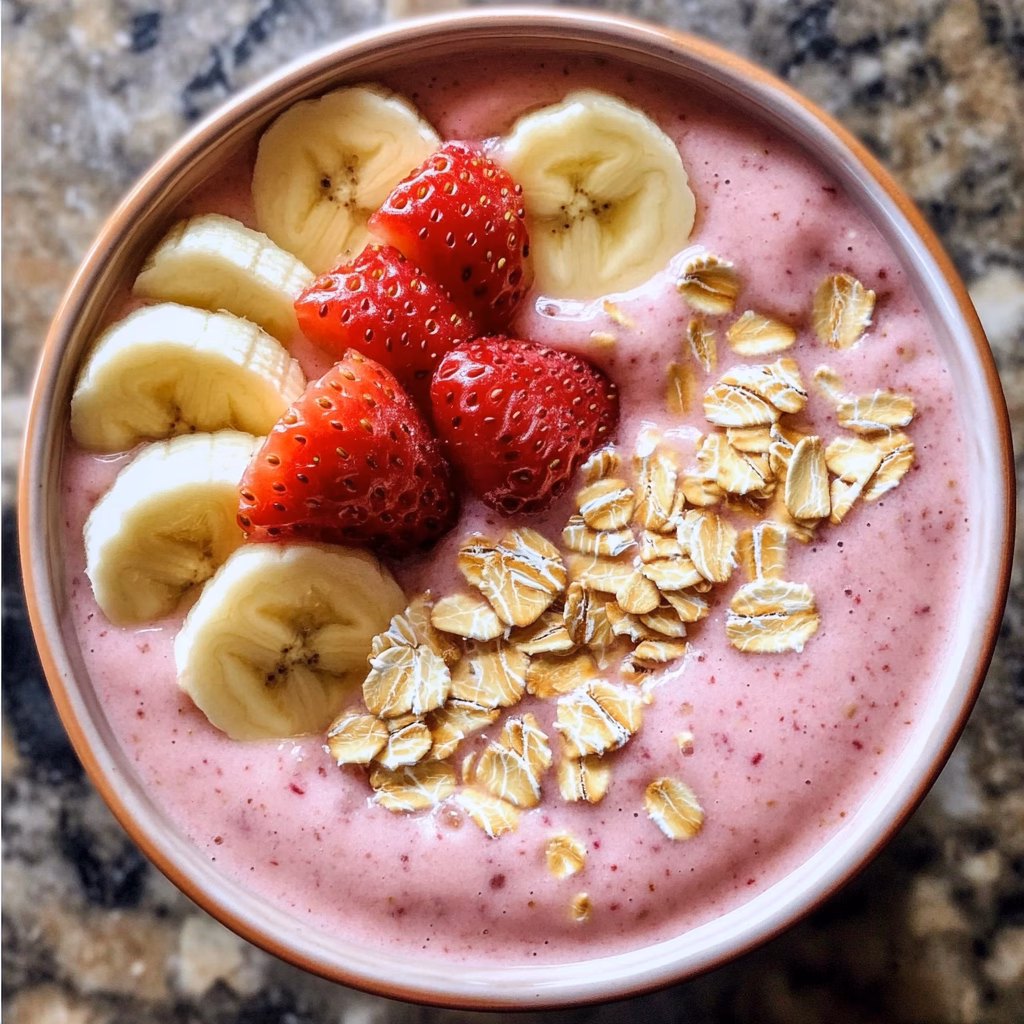 Start your day the delicious way with this vibrant Strawberry Smoothie Bowl! Packed with fresh strawberries and creamy yogurt, it's not only tasty, but also a nutritious choice for breakfast. Top it with granola, nuts, or your favorite seeds for added crunch. Perfect for warm mornings or an energizing snack! Save this recipe to enjoy a refreshing treat anytime!