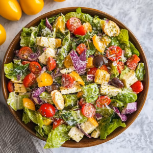 Looking for a fresh and vibrant dish? This Big Classic Italian Salad is loaded with crisp greens, juicy tomatoes, and tangy olives! Perfect for summer barbecues, picnics, or as a wholesome side for any meal. Save this recipe to brighten up your next gathering with a burst of flavor and color! Enjoy a taste of Italy right at your table!