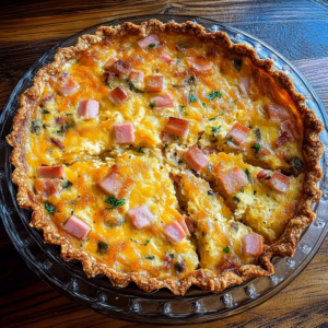 Start your day with a delightful Hash Brown Crust Quiche! This dish features a crispy, golden potato crust filled with savory ham and rich sharp cheddar cheese. Perfect for breakfast or brunch gatherings, it's a crowd-pleaser that everyone will love. Save this easy recipe for your next special occasion or a cozy weekend treat!