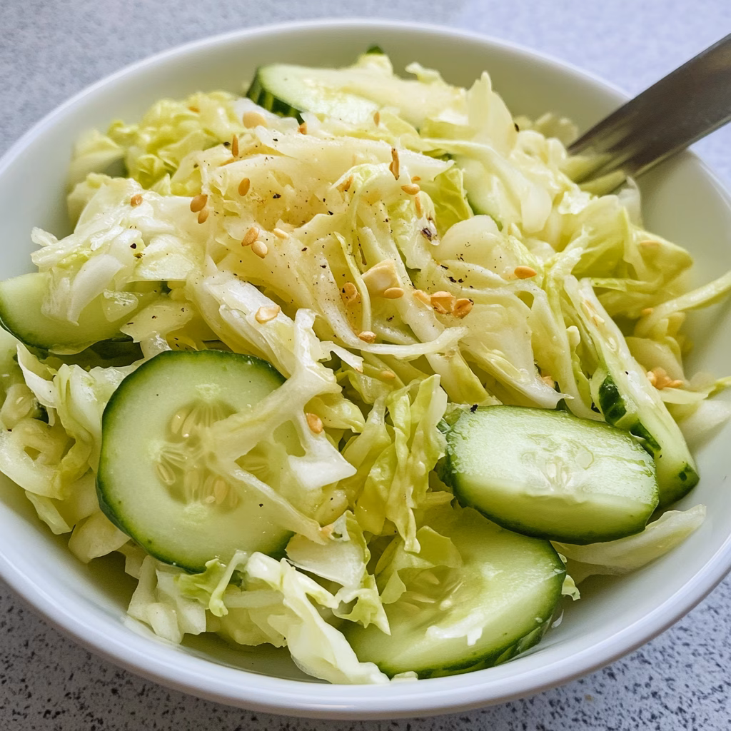 This refreshing Cabbage Cucumber Salad is perfect for any meal! Crisp cabbage and crunchy cucumbers come together with a zesty dressing that brightens up every bite. A delicious addition to summer picnics, BBQs, or as a healthy side dish any day. Don't forget to save this recipe for a light and tasty option that everyone will enjoy!