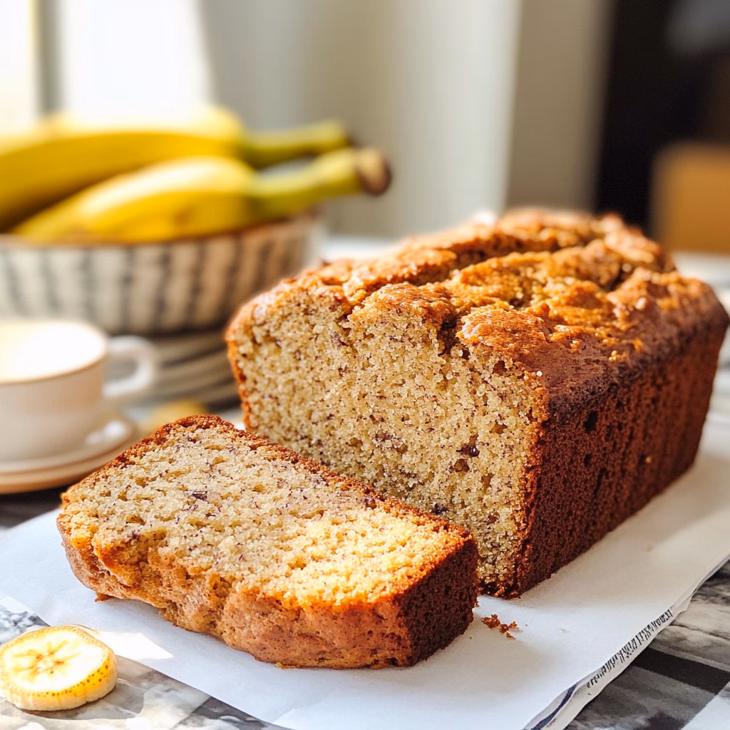 This moist banana bread recipe is a perfect way to use up overripe bananas! With a soft texture and delicious banana flavor, it's ideal for breakfast or a snack. Made with simple ingredients like ripe bananas, flour, and a hint of cinnamon, this bread will quickly become a family favorite. Save this recipe to enjoy a tasty slice anytime! Perfect for sharing with friends or at brunch gatherings.