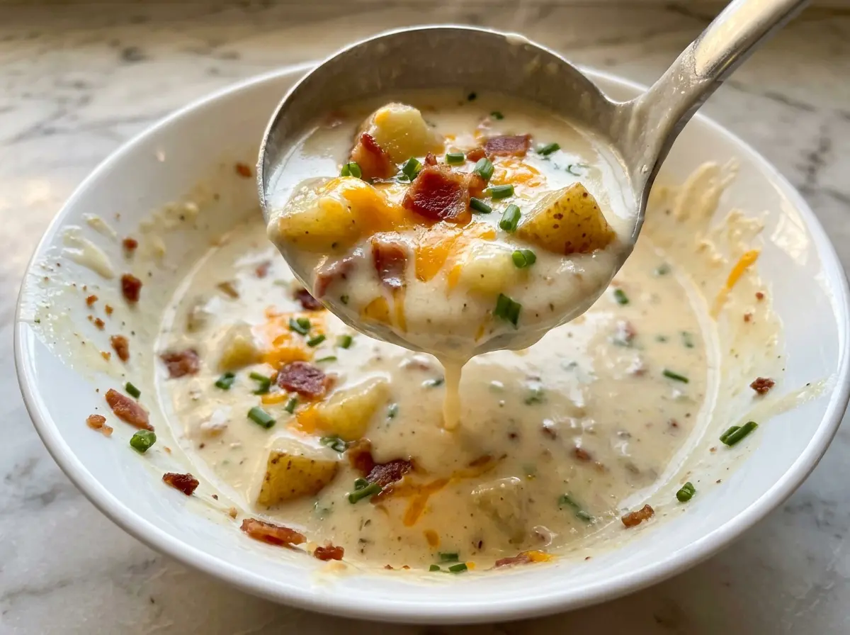 Bacon Potato Soup creamy, chunky, bacon-topped