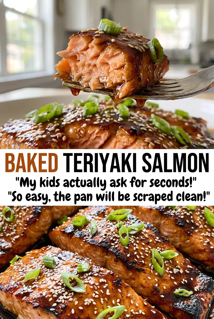 Baked Teriyaki Salmon glazed flaky fillets