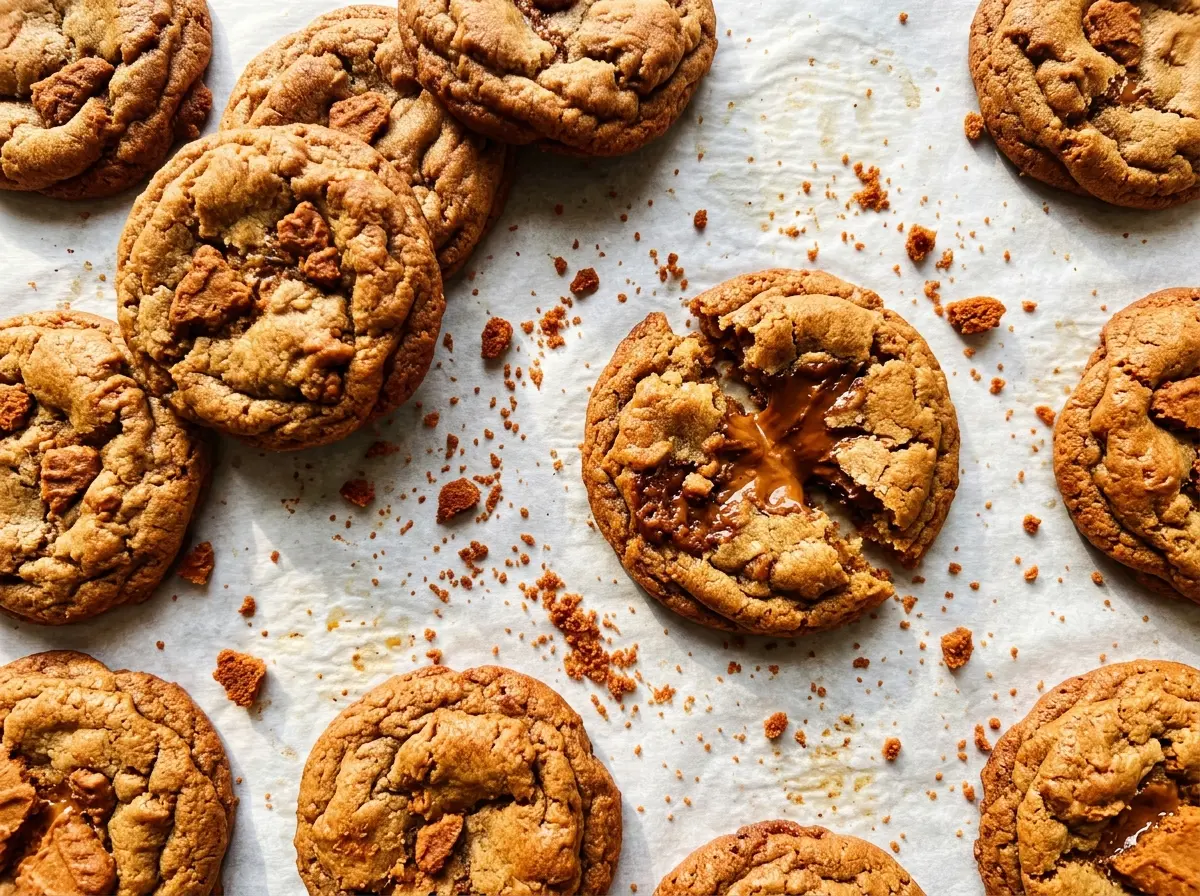Biscoff Cookie Butter Cookies soft golden centers