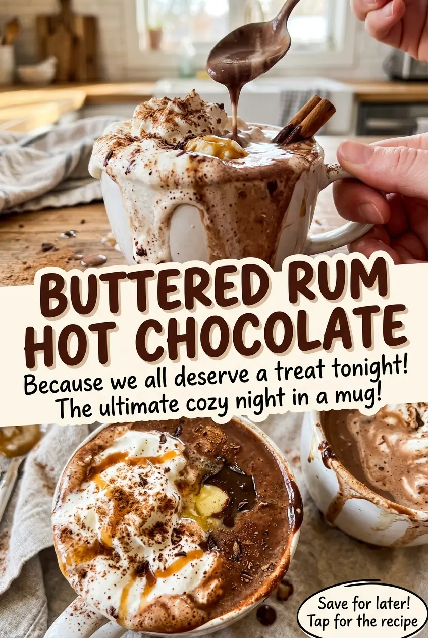 Buttered rum hot chocolate frothy warm mugs