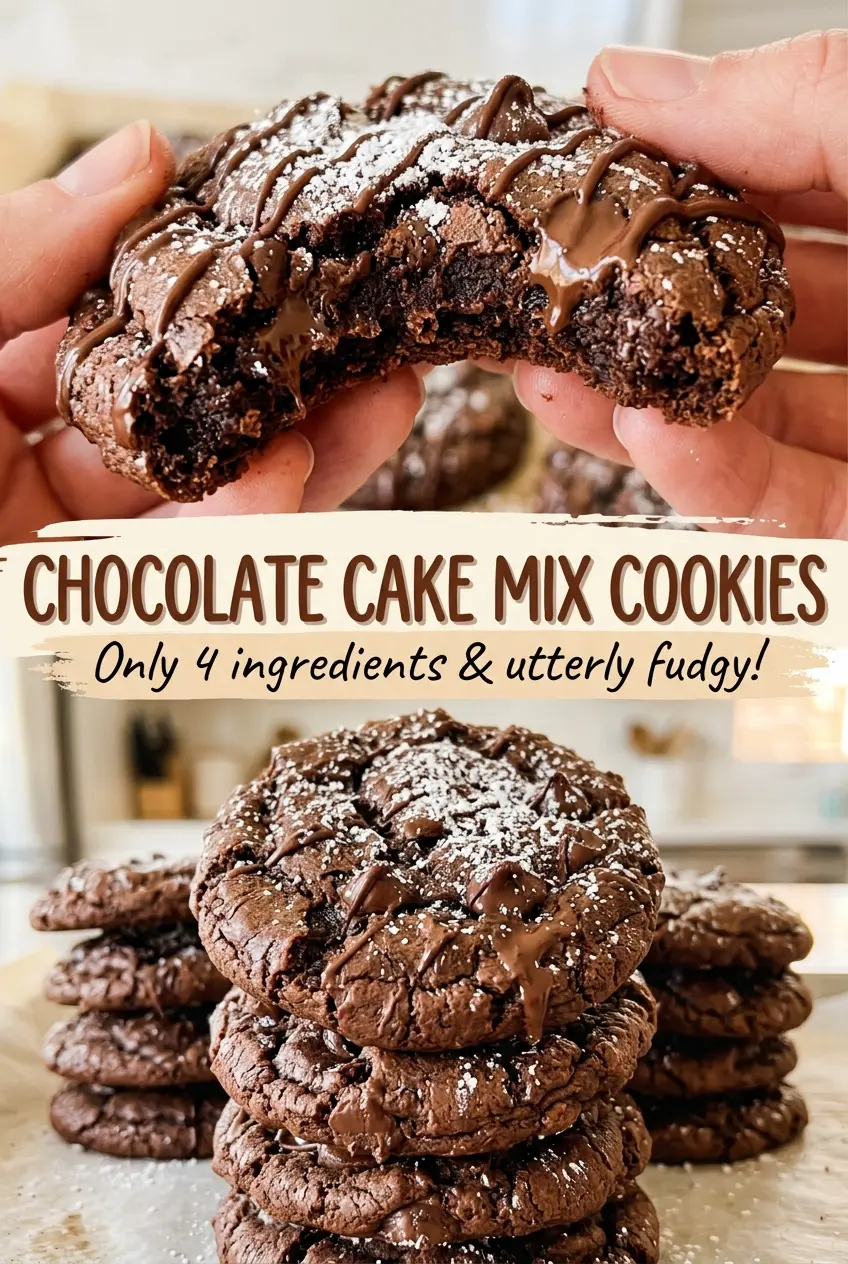 Chocolate Cake Mix Cookies, soft and chocolatey