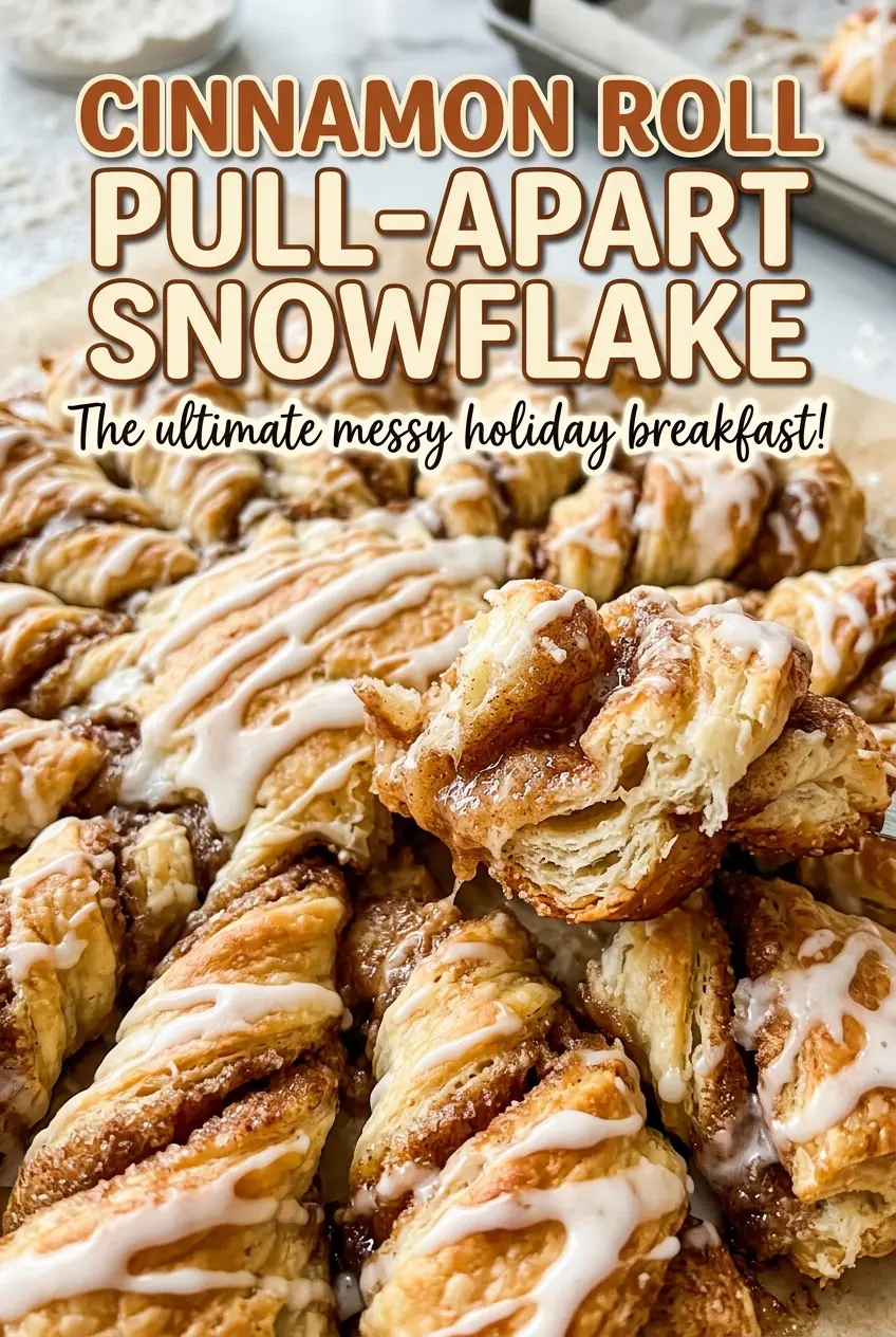 Cinnamon Roll Pull Apart Snowflake twisted cinnamon layers