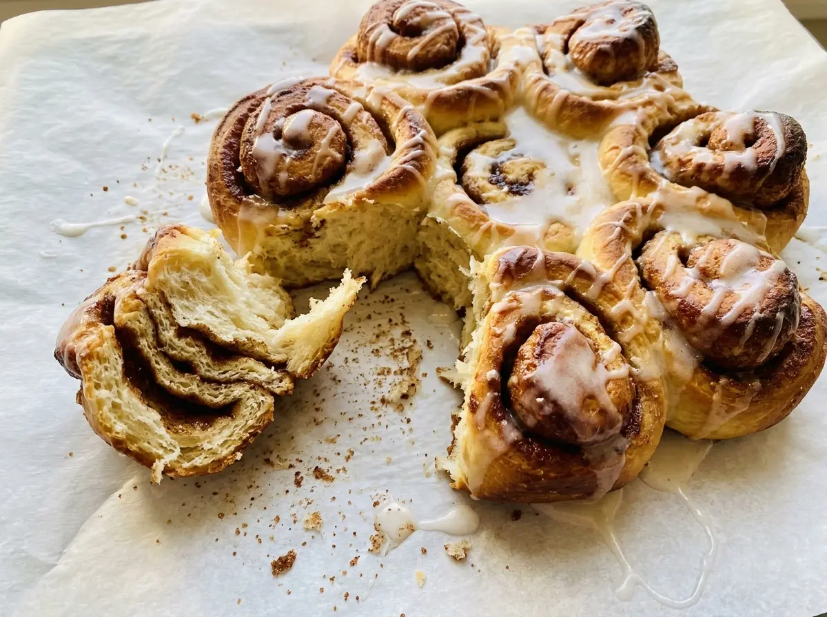 Cinnamon Roll Pull Apart Snowflake golden layered