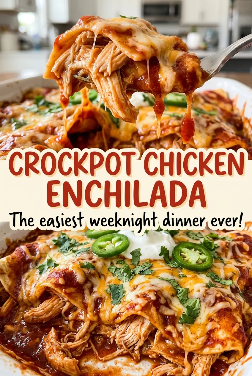 Crockpot Chicken Enchilada tender tortilla layers