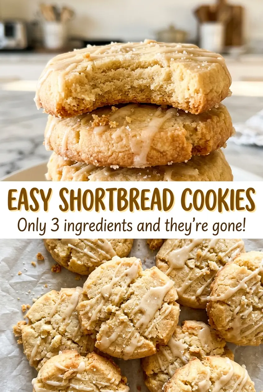 Easy Shortbread Cookies delicate crumb closeup