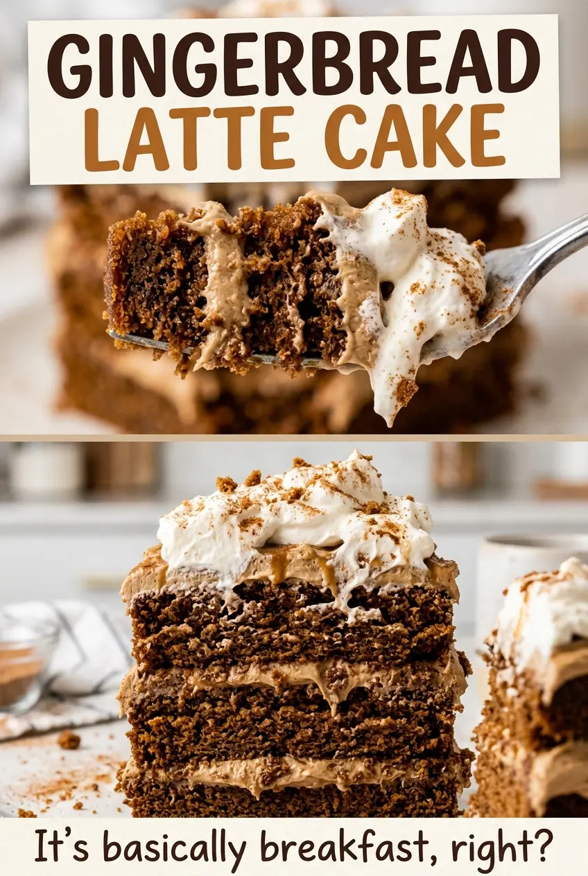 Gingerbread Latte Cake with espresso frosting