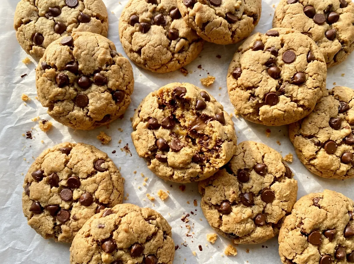 Gluten free chocolate chip cookies with chewy centers
