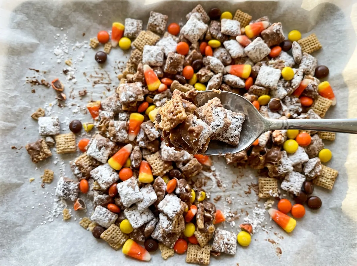 Harvest Puppy Chow with spiced sugar coating