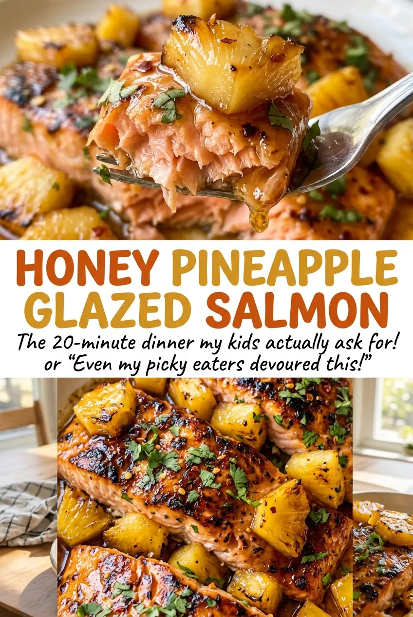 Honey Pineapple Glazed Salmon flaky glazed fillets