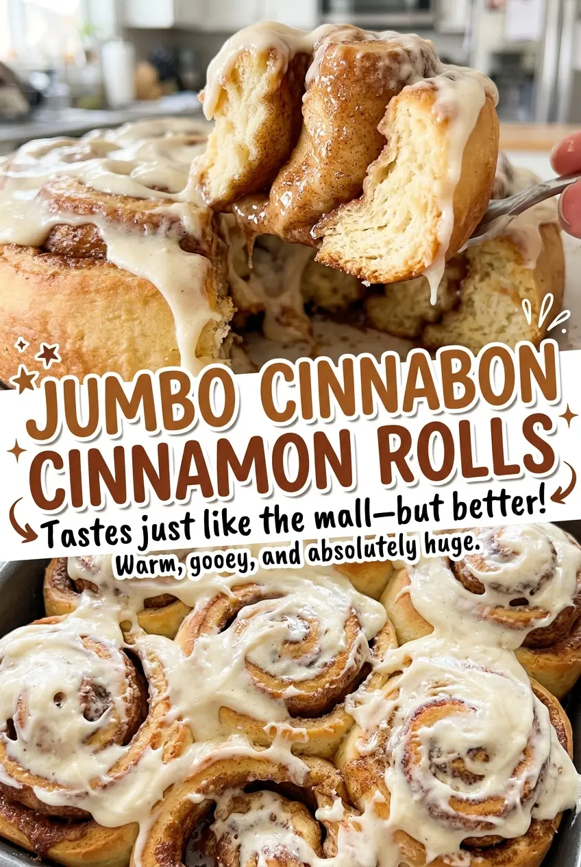 Jumbo Cinnabon Cinnamon Rolls soft frosted