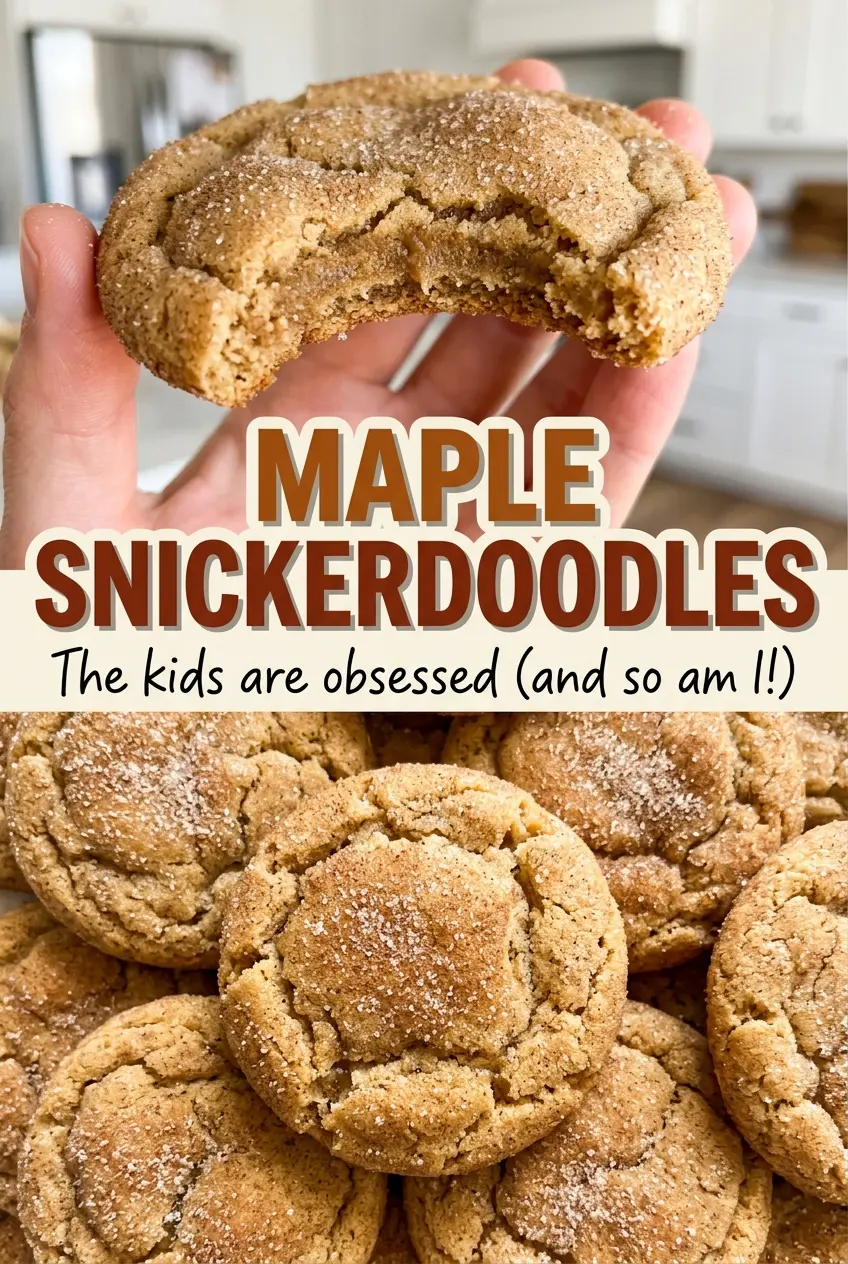 Maple Snickerdoodles with soft centers and cinnamon