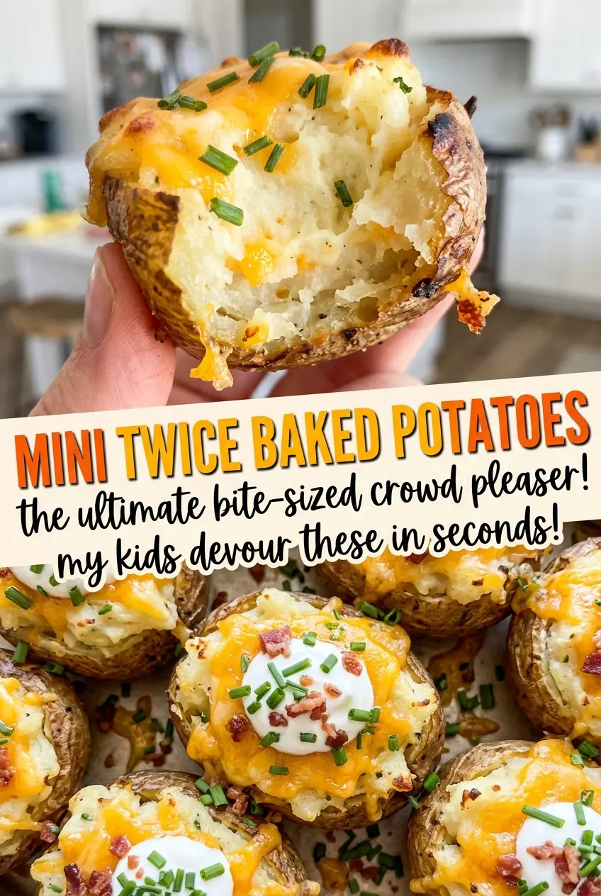 Mini Twice Baked Potatoes cheesy filled centers