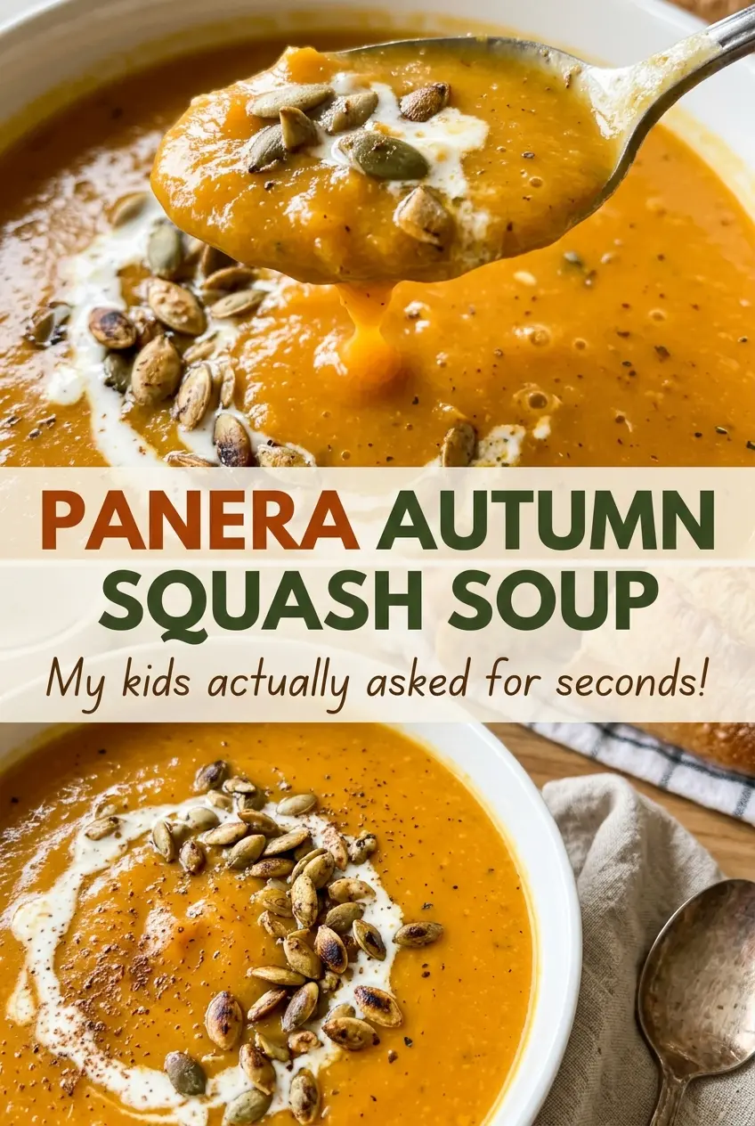 Panera Autumn Squash Soup smooth golden bowl