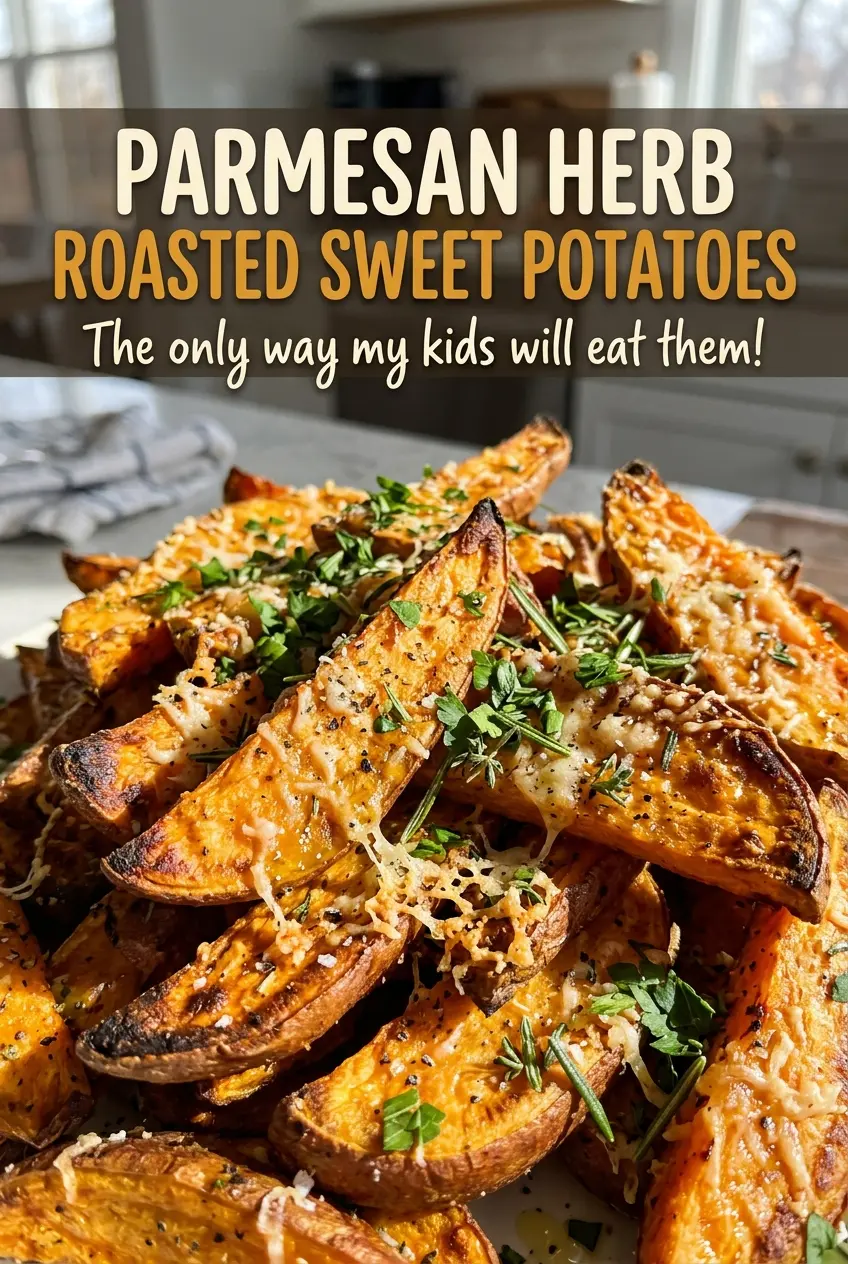 Parmesan Herb Roasted Sweet Potatoes savory golden cubes