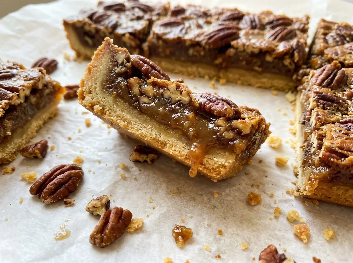 Pecan Pie Bars buttery golden crust