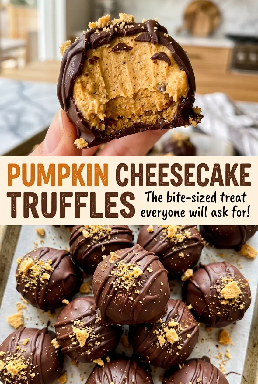 Pumpkin Cheesecake Truffles white chocolate coated