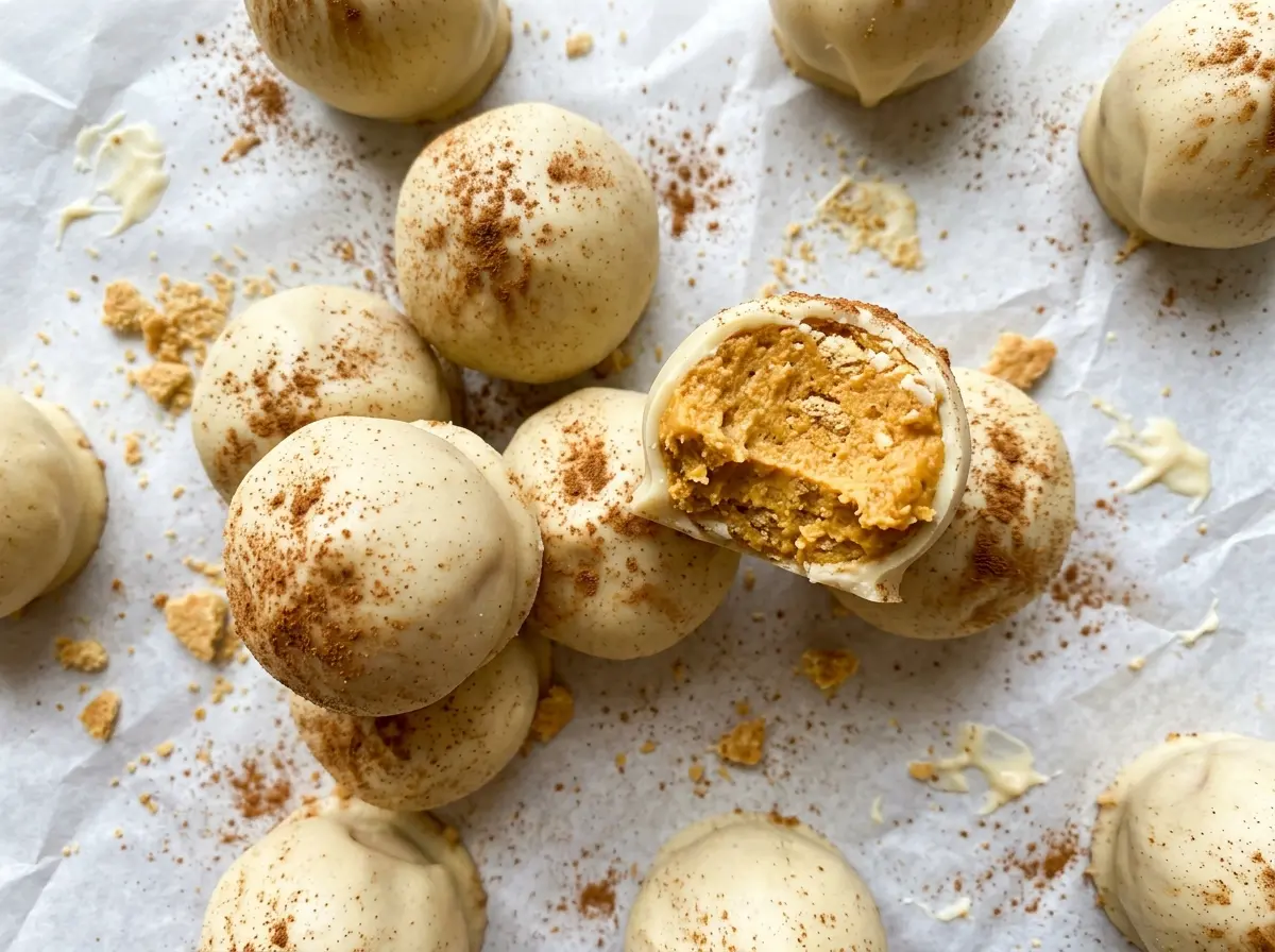 Pumpkin Cheesecake Truffles creamy centers