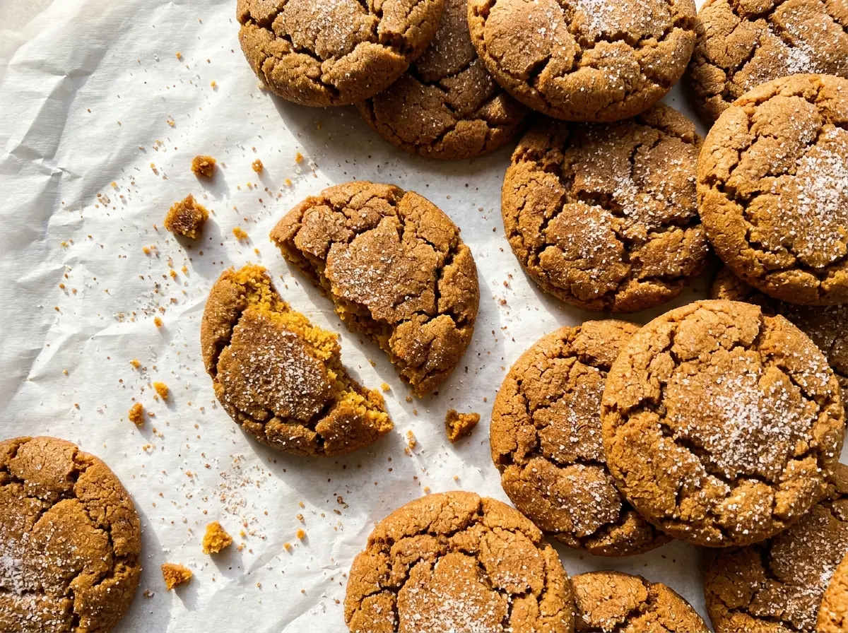 Pumpkin Molasses Cookies soft spiced centers