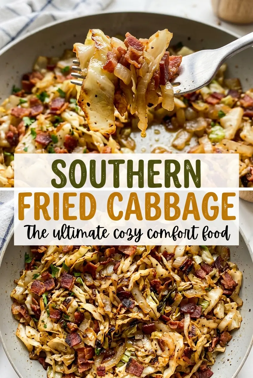 Southern Fried Cabbage with browned edges