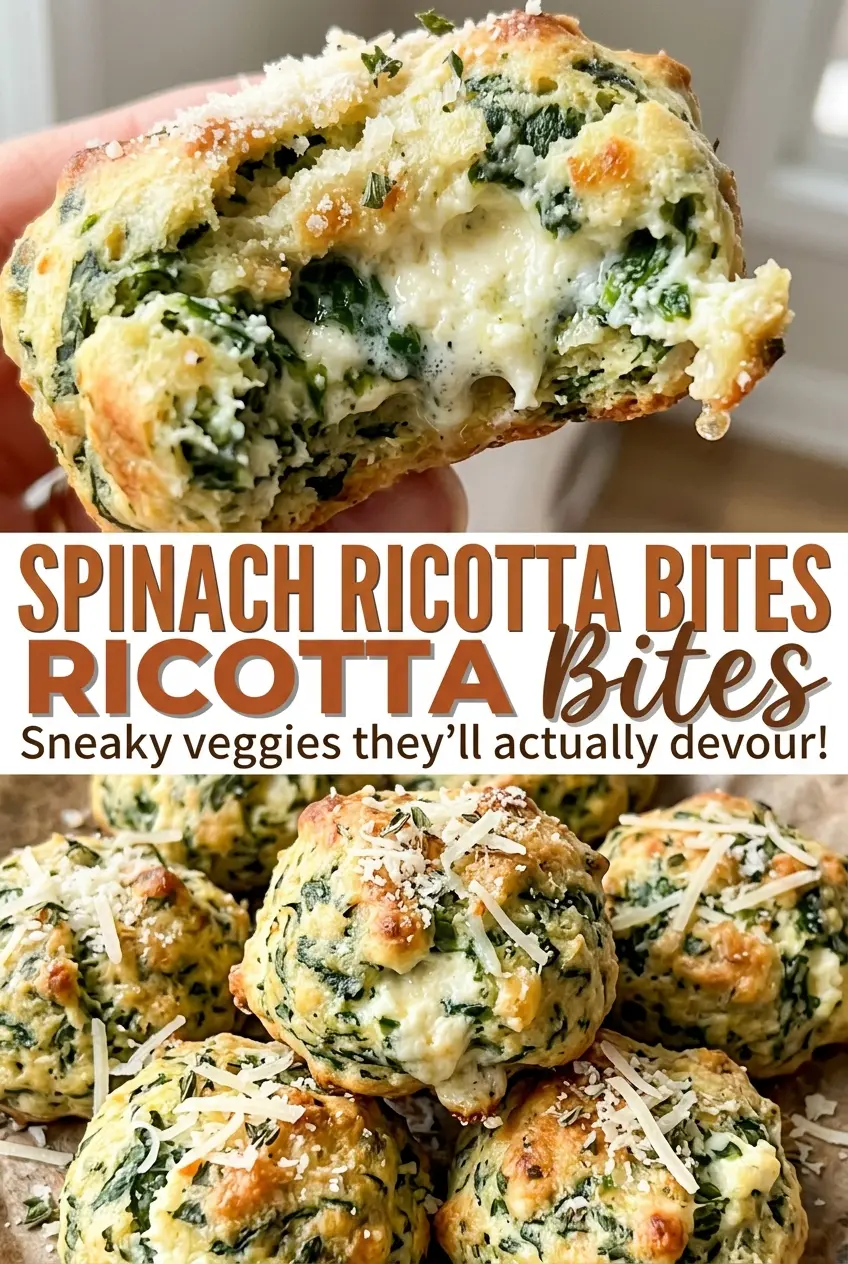 Spinach Ricotta Bites cheesy, savory, tender