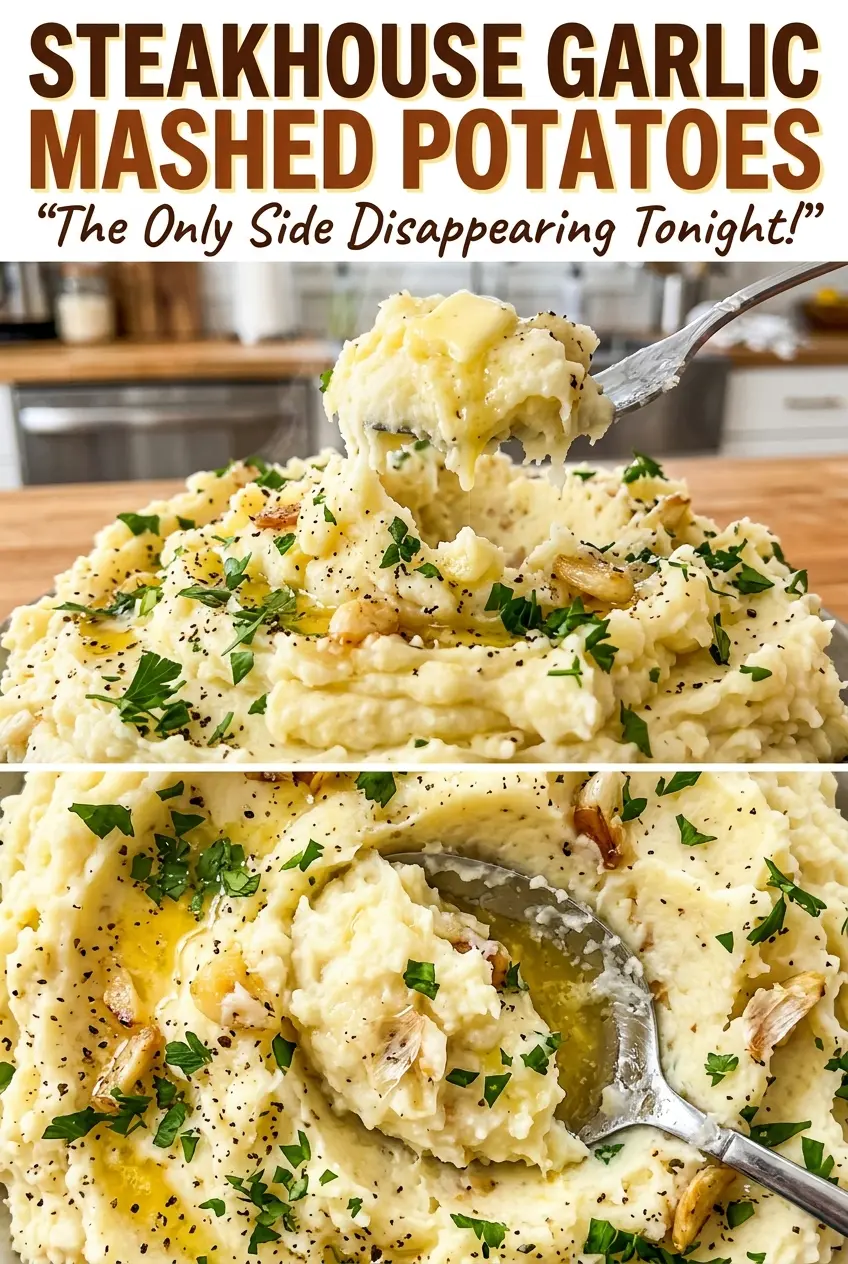Steakhouse Garlic Mashed Potatoes smooth garlic mash