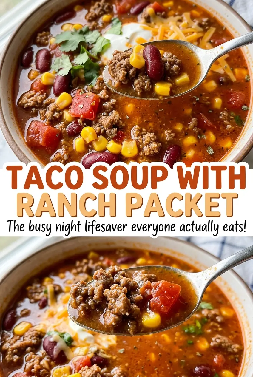 Taco soup with ranch packet, chunky tomato bean soup