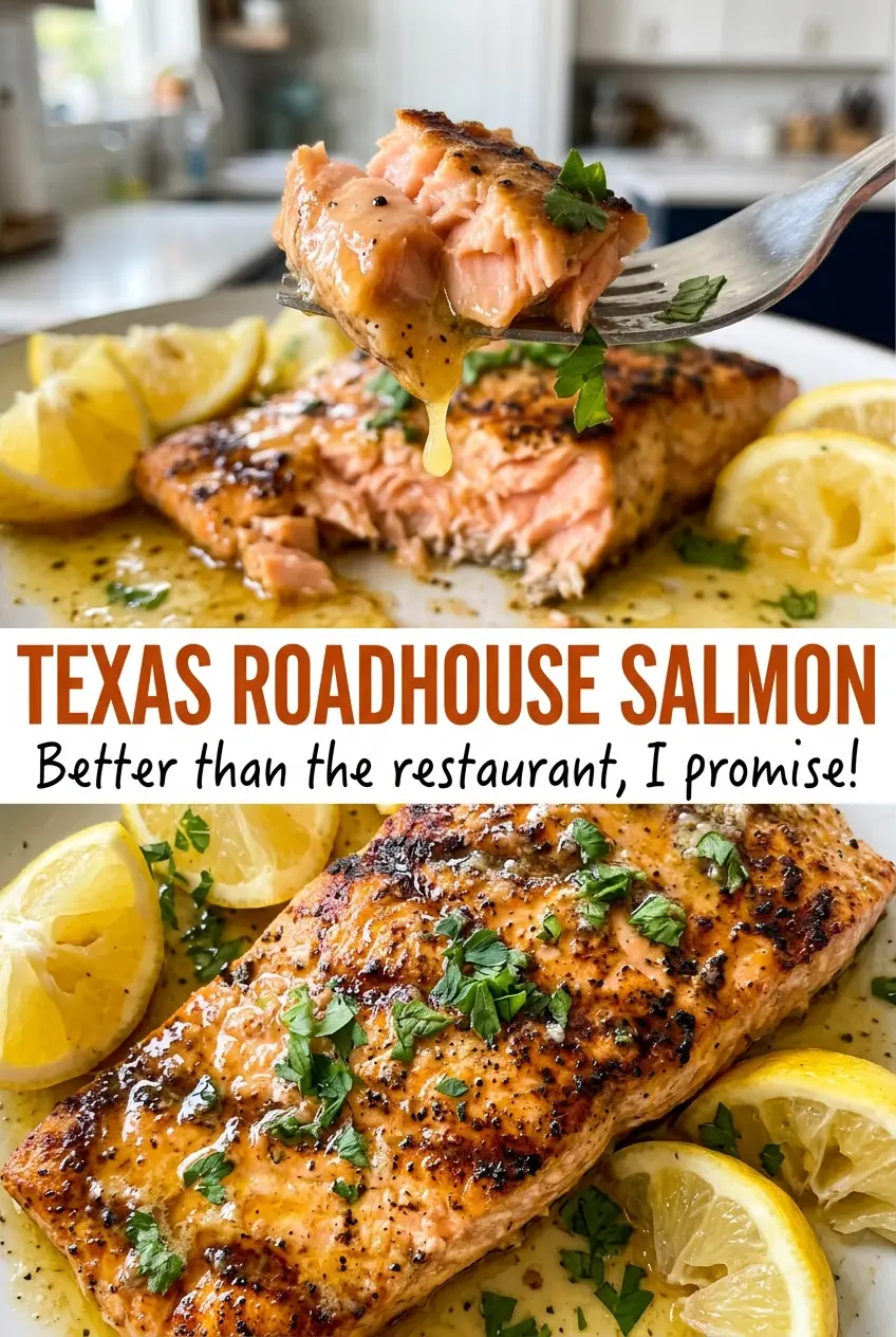 Texas Roadhouse Salmon with lemon butter and parsley