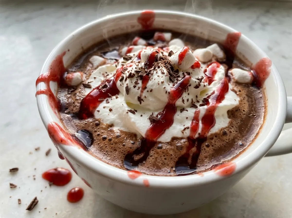 Vampire Hot Chocolate bright red creamy