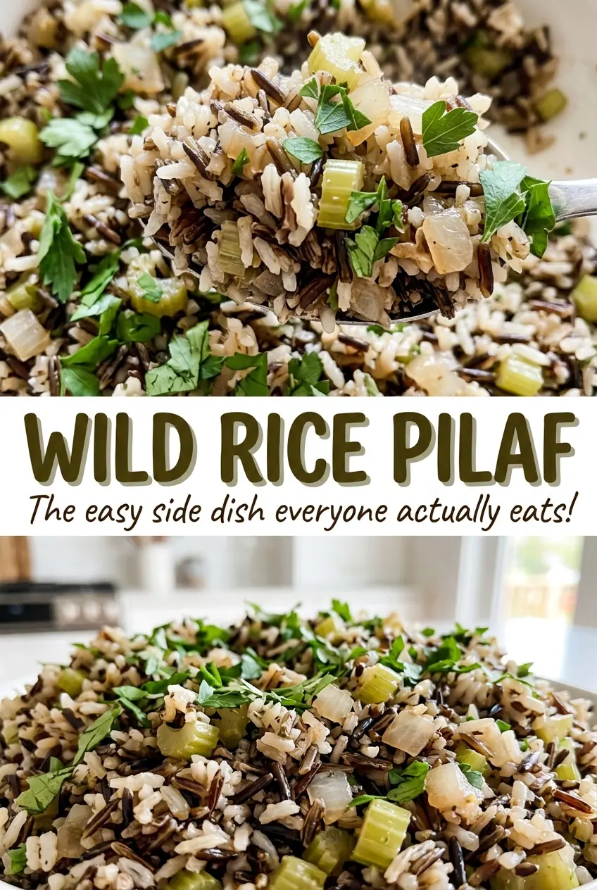 Wild rice pilaf with parsley and pecans