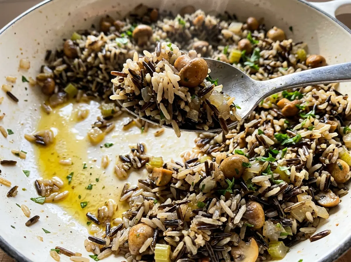 Wild rice pilaf with toasted pecans